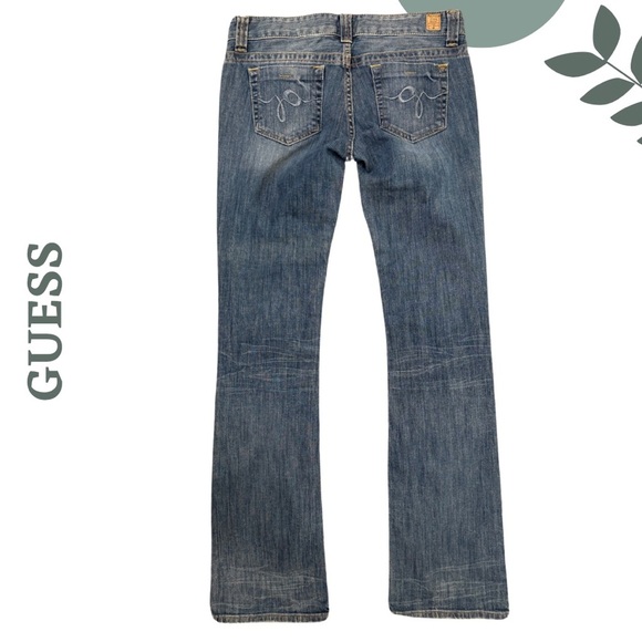 Guess Classic Daredevil Blue Mid Rise Bootcut Denim Jeans Size 29 - Picture 2 of 8